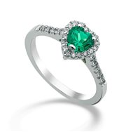 Ringe X-Diamond Dame in Weißgold Smeraldo sintetico 1.50 Ct LXDACT003CUSM3O4 - LXDACT003CUSM3O4